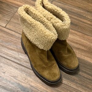 Marc Fisher Tan Shearling Winter Boots